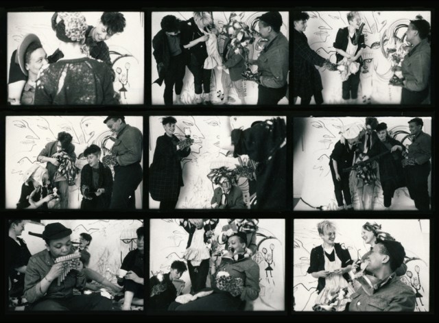 9 contact sheet black and white photos of Abandon Your Tutu members. Includes fun posed shots with and without instruments. 