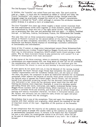 An unfavourable, sexist 1991 critique of Canaille.