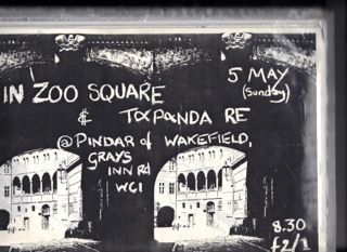 Black and white poster advertising gig at pub in Grays Inn Road London